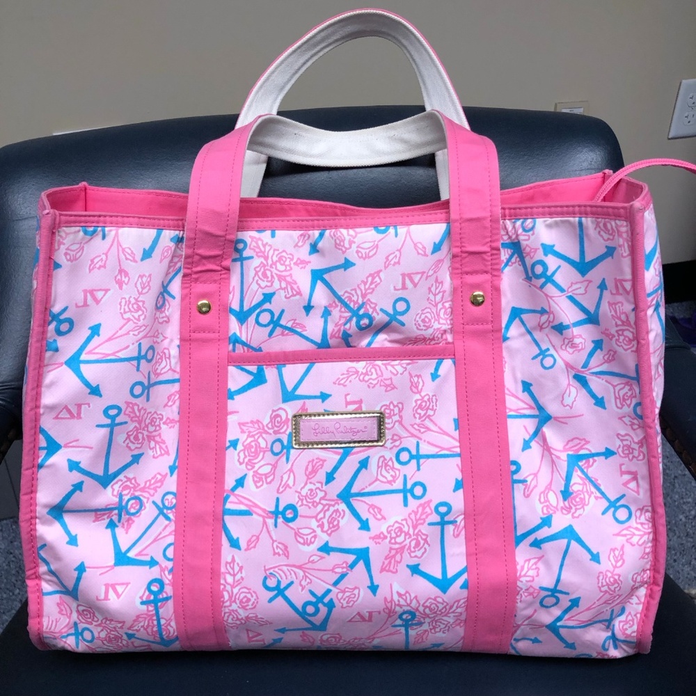 Lily Pulitzer Delta Gamma sorority anchor tote bag